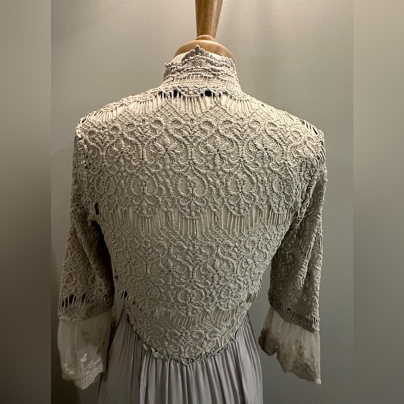 BKE Boutique Chiffon Lace overlay Flyaway Cardigan. Size XSmall Glacier … - Picture 8 of 14